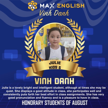 Vinh danh học viên xuất sắc tháng 8 tại MAX English